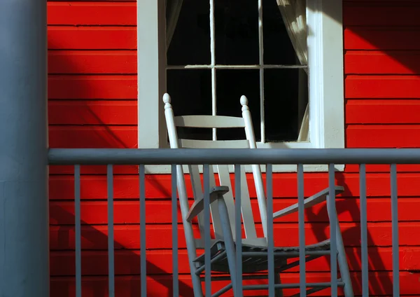 A varanda vermelha — Fotografia de Stock