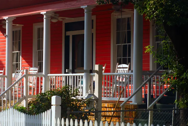 Röd verandan — Stockfoto