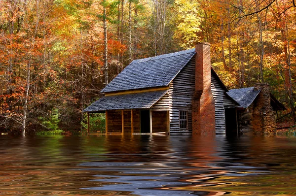 Inundado Iowa House — Foto de Stock