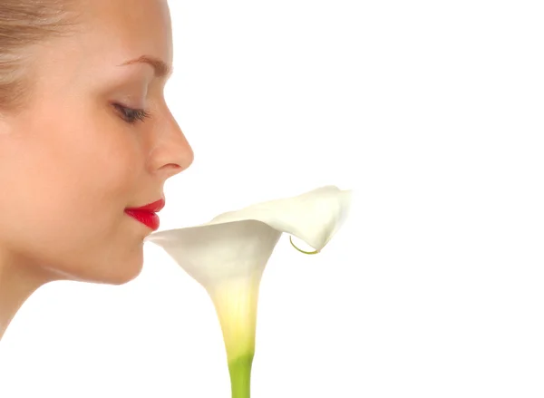 Woman with Lilly Stock Image
