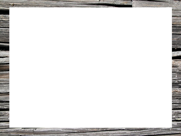 Natural wood frame with white empty space