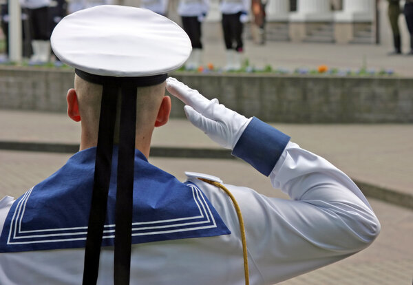 Soldier salutes