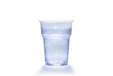 Plastic cup with water bubbles clipart