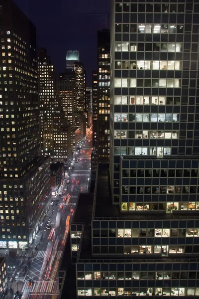 New York stad på natten Stockbild
