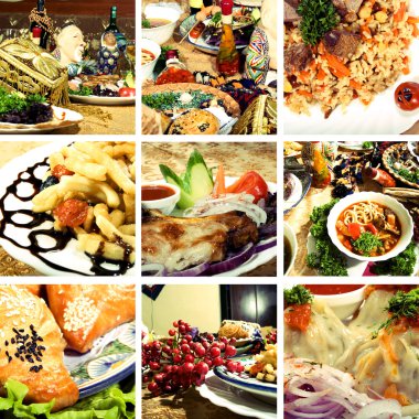 Collection of Asian dishes clipart