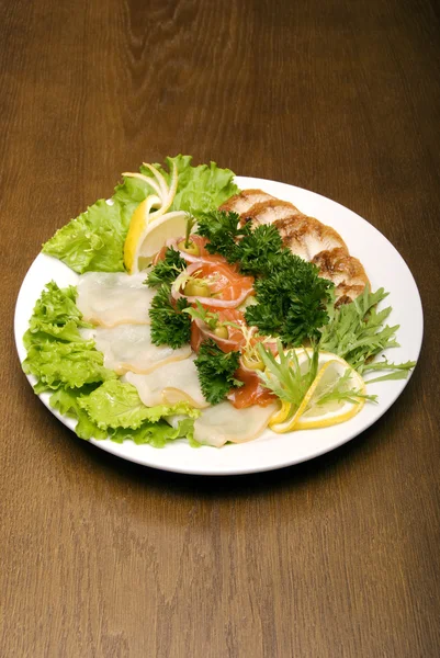 Appetizer made of meat and fish — Stock Photo, Image