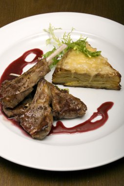 Fried meat on white plate