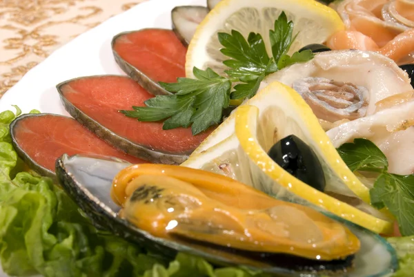 stock image Dish with seafood