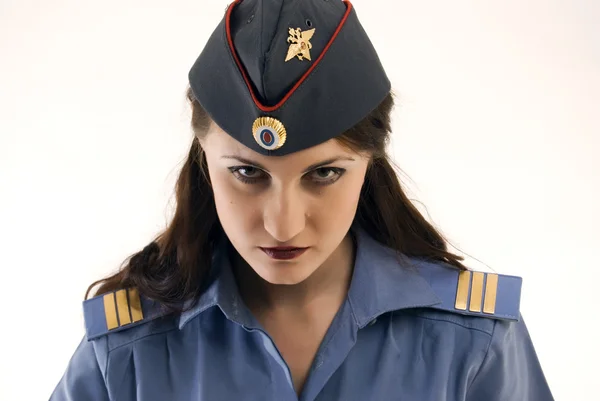 Aantrekkelijke jonge vrouw-politieagent — Stockfoto