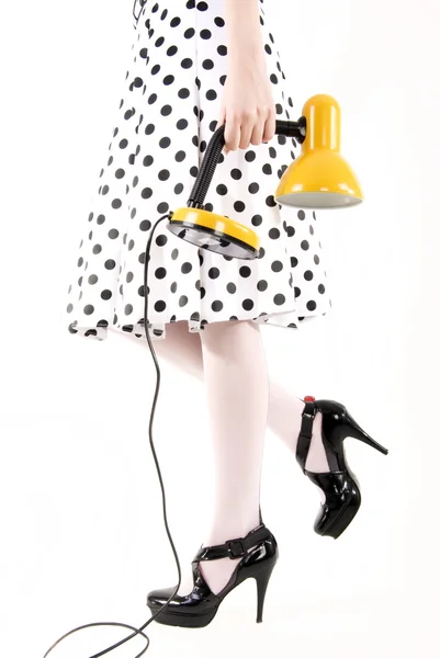 Chica joven con lámpara —  Fotos de Stock