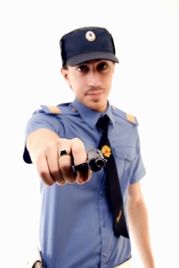 Policeman with gun clipart