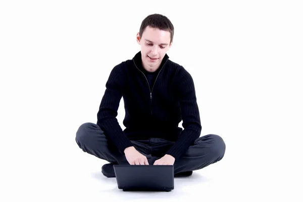 Mann Arbeitet Mit Laptop — Stockfoto