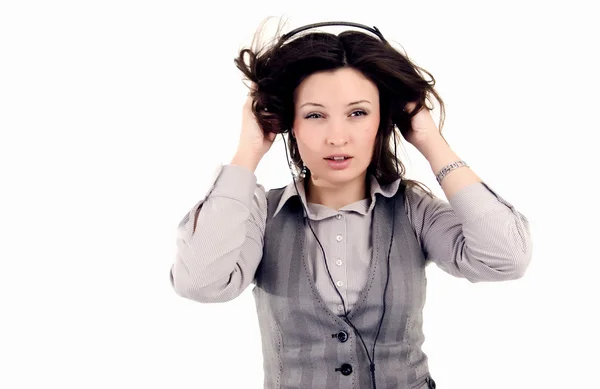 Genç Kız Müzik Dinliyor — Stok fotoğraf