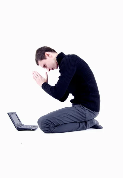 Man with laptop man — Stock Photo, Image