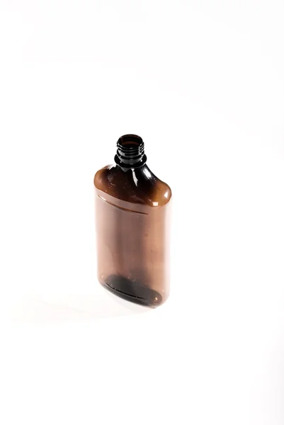 Brown Plastic Bottle Isolated White Background — Stock Photo, Image