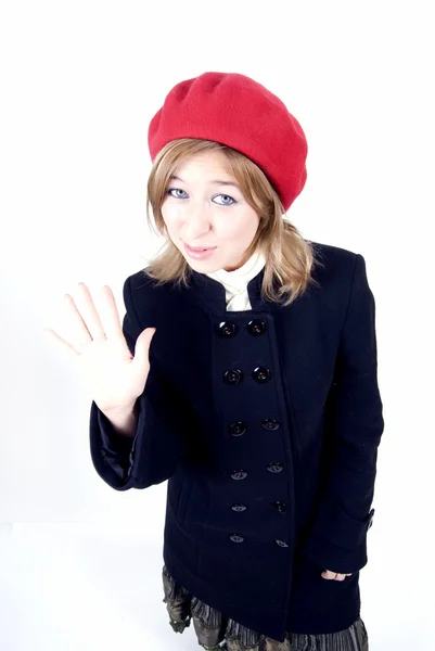 年轻女孩在法国风格κοπέλα στο γαλλικό στυλ — 图库照片