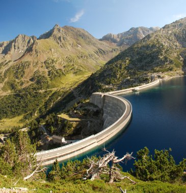 Dam of Cap-de-Long lake in French Hautes-Pyrenees clipart