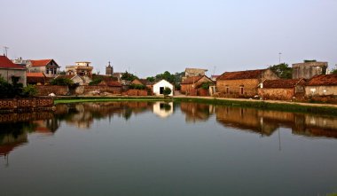 Village Reflection on Water clipart