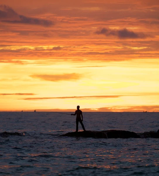 stock image Fishing Man at Sunset