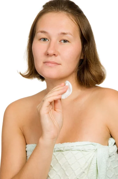 Removal of make-up — Stock Photo, Image
