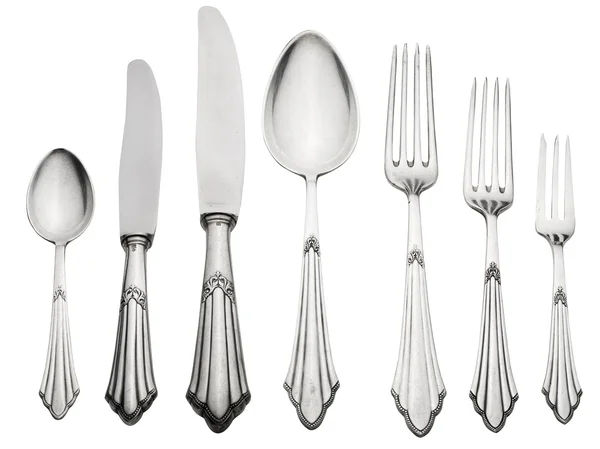 Old Silverware Set (Clipping Path) — Stock Photo, Image