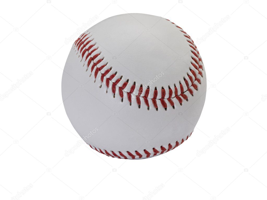 Balle de baseball sur fond blanc (détourée)
