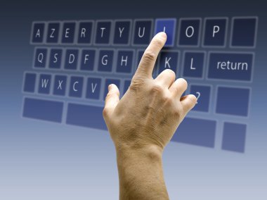 Touchscreen interface keyboard AZERTY clipart