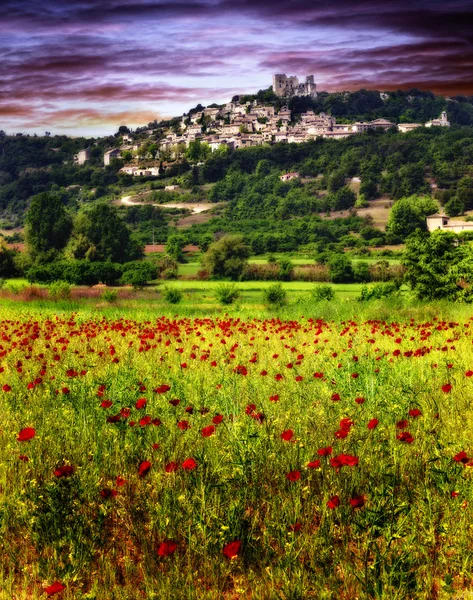 stock image Landscape of the Luberon ,village of Lacoste