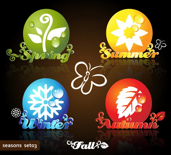 Seasons ikoner — Stock vektor