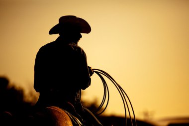 Rodeo cowboy silhouette clipart