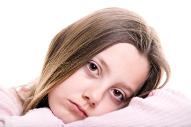 Sad young girl isolated clipart