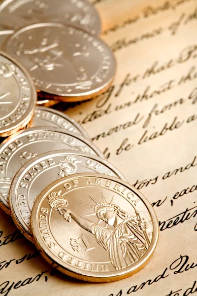 Dollar coins — Stock Photo, Image