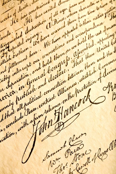 Джон Хенкок на декларацію про незалежність — стокове фото