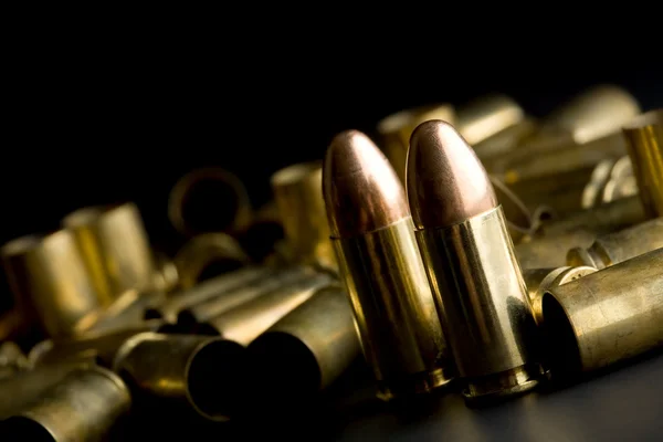 Bullets on black — Stock Photo, Image