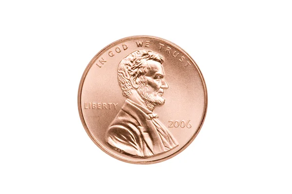 Penny isolado closeup — Fotografia de Stock