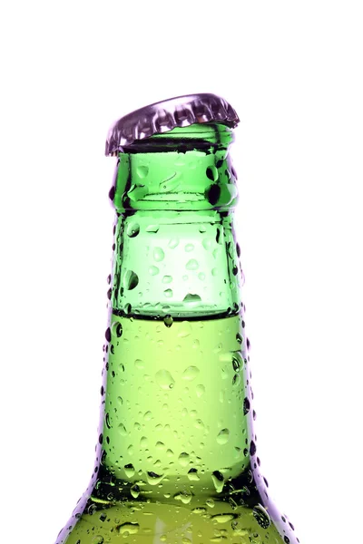 Bierflasche isoliert auf weiß Stockbild