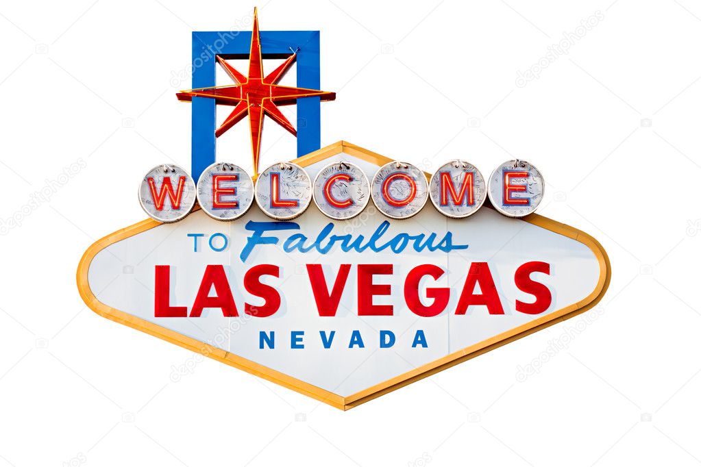 Las vegas sign isolated on white