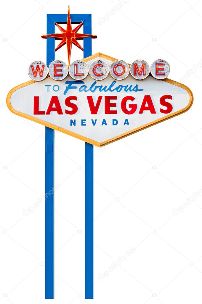 Las vegas sign isolated on white
