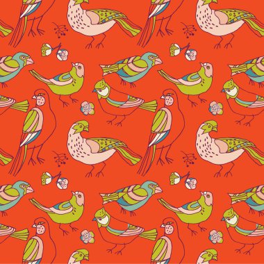 Birds seamless pattern clipart