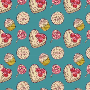 Sweet cake pattern clipart