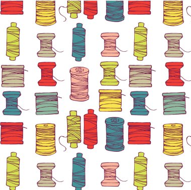 Thread spools vector background clipart