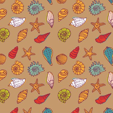 Sea shells seamless pattern clipart