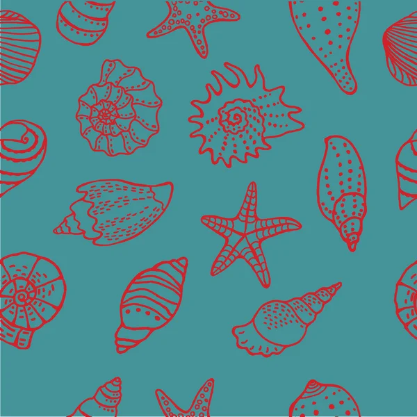 貝のシームレスなパターン — ストックベクタ