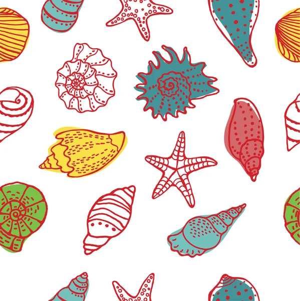 海贝壳无缝模式 — 图库矢量图片