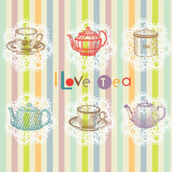 Tea time set — Stock Vector