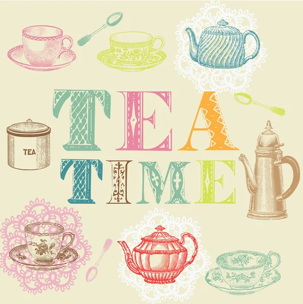 Tea Time Set — Stock Vector