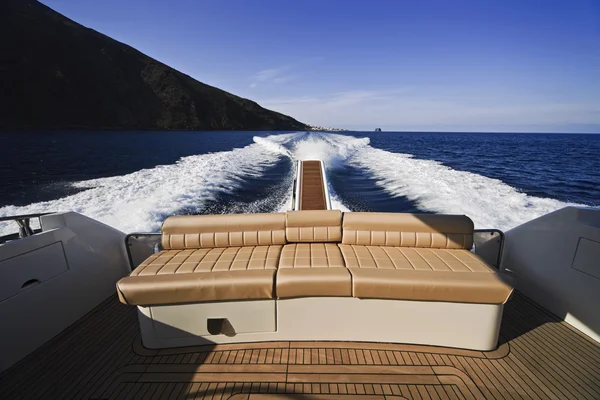 Italy, Sicily, Stromboli Island, luxury yacht, Abacus 52' — Stok fotoğraf