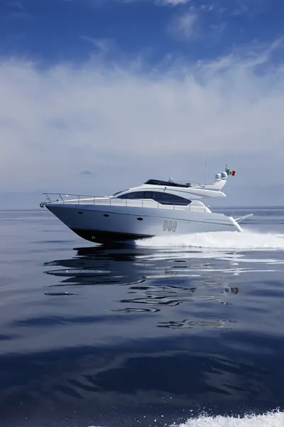 Italy, Naples bay, luxury yacht — Stock Photo, Image