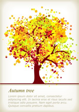 Colorful autumn tree with space for your text clipart