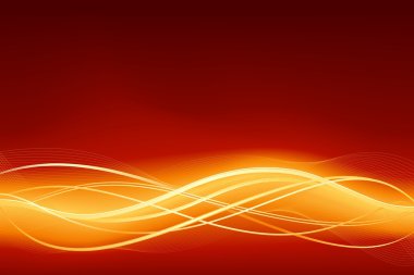 Glowing abstract wave background in flaming red golden clipart